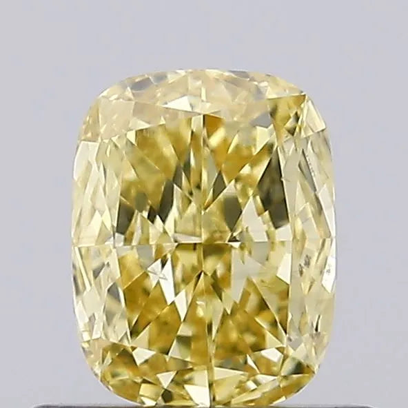 0.51ct Cushion modified Lab Grown Diamond (Colour Fancy Intense Yellow, Clarity VS2, Cut GD, IGI Certified)