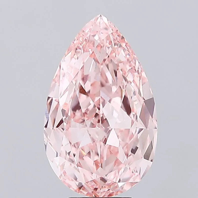 6.62ct Pear Lab Grown Diamond (Colour Fancy Vivid Pink, Clarity VVS2, IGI Certified)