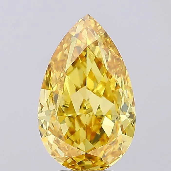 7.02ct Pear Lab Grown Diamond (Colour Fancy Vivid Yellow, Clarity VS1, IGI Certified)