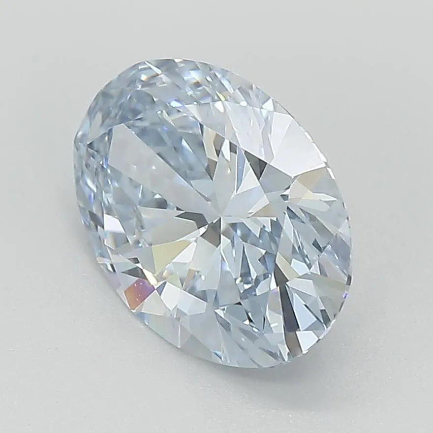 2.15ct Oval Lab Grown Diamond (Colour Fancy Vivid Blue, Clarity VVS2, Cut GD, IGI Certified)