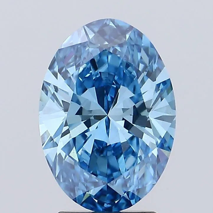 2.56ct Oval Lab Grown Diamond (Colour Fancy Vivid Blue, Clarity VS1, IGI Certified)
