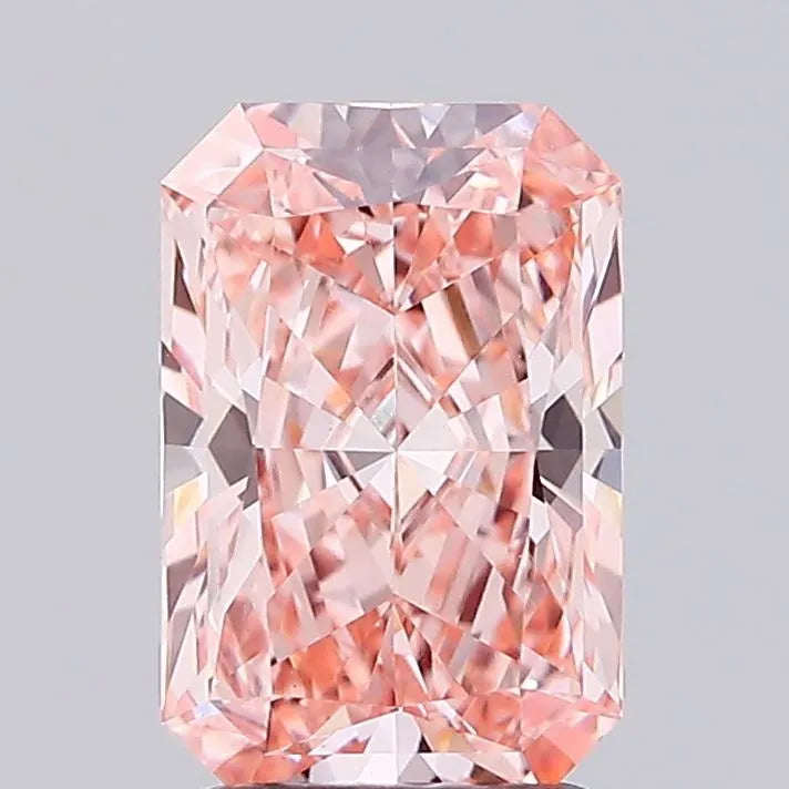 2.10ct Radiant Lab Grown Diamond (Colour Fancy Intense Orangey Pink, Clarity VS1, IGI Certified)