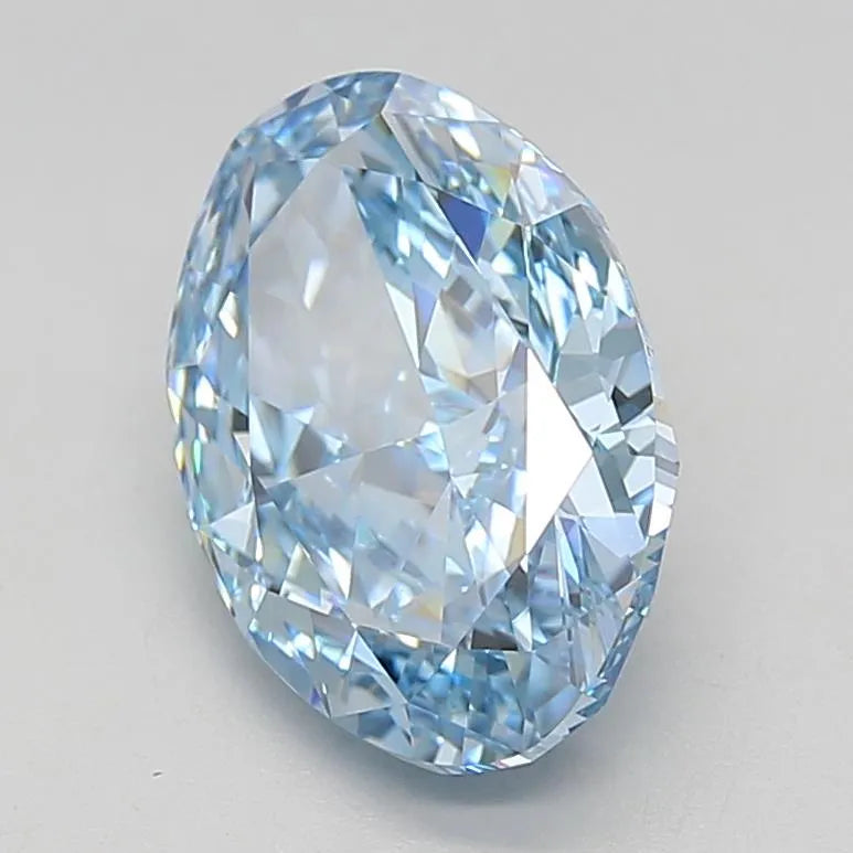 4.50ct Oval Lab Grown Diamond (Colour Fancy Vivid Blue, Clarity VVS1, IGI Certified)