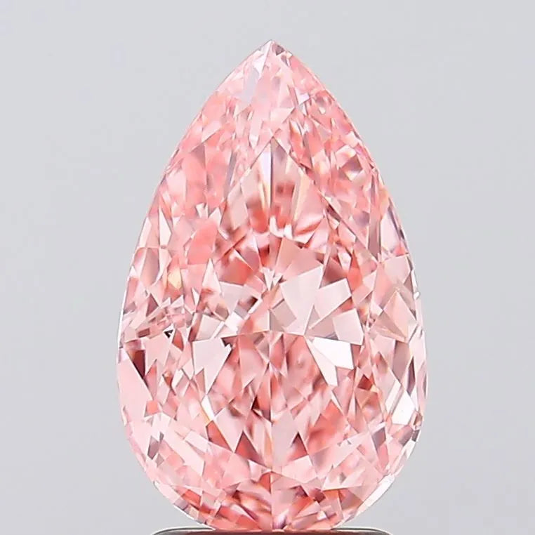 2.76ct Pear Lab Grown Diamond (Colour Fancy Vivid Pink, Clarity VVS2, IGI Certified)