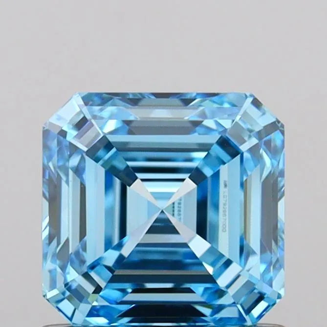 1.00ct Asscher Lab Grown Diamond (Colour Fancy Vivid Blue, Clarity VVS1, IGI Certified)