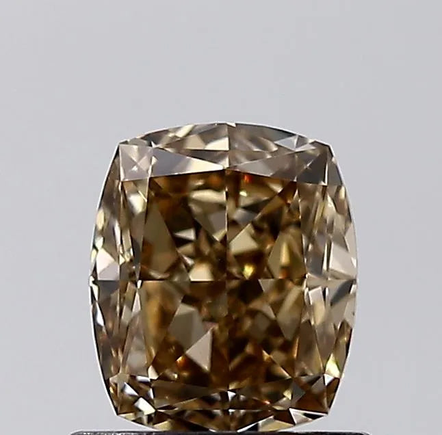 1.00ct Cushion brilliant Natural Diamond (Colour Fancy Dark Yellowish Brown, Clarity VS1, GIA Certified)