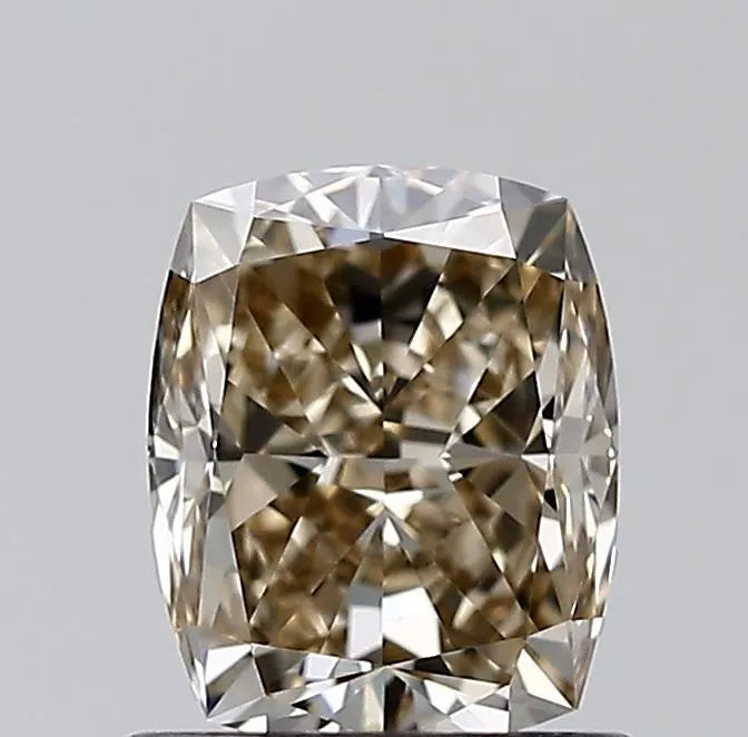 1.00ct Cushion brilliant Natural Diamond (Colour Fancy Yellowish Brown, Clarity VVS2, GIA Certified)