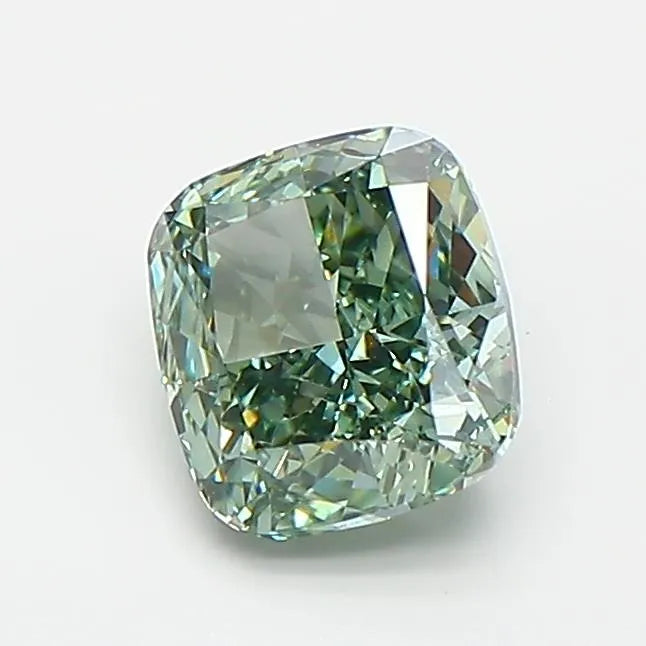 1.00ct Cushion modified Lab Grown Diamond (Colour Fancy Vivid Green, Clarity VS1, IGI Certified)