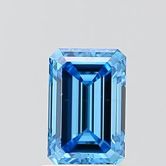 1.00ct Emerald Lab Grown Diamond (Colour Fancy Vivid Blue, Clarity VS2, IGI Certified)