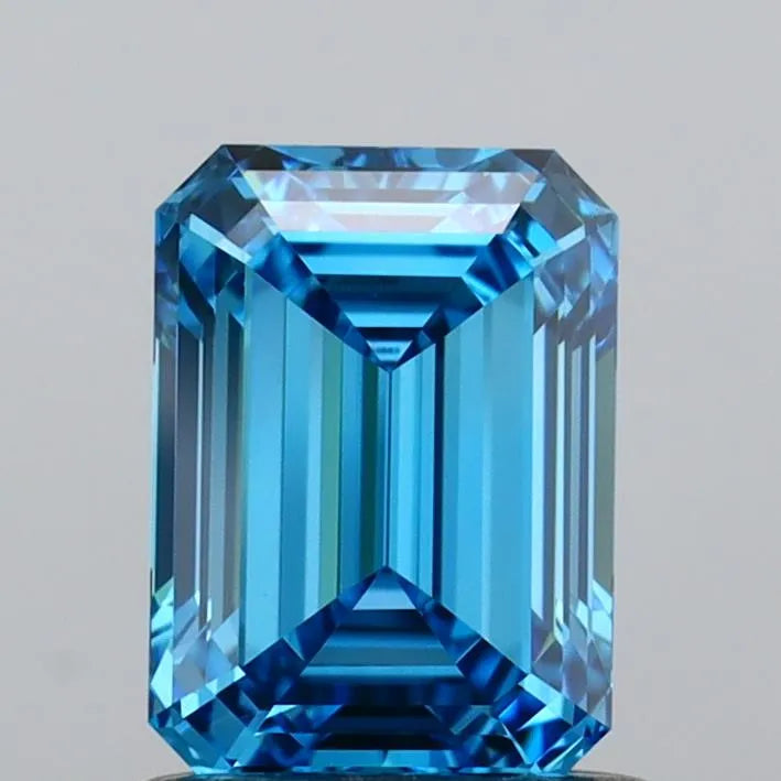 1.00ct Emerald Lab Grown Diamond (Colour Fancy Vivid Blue, Clarity VVS1, IGI Certified)