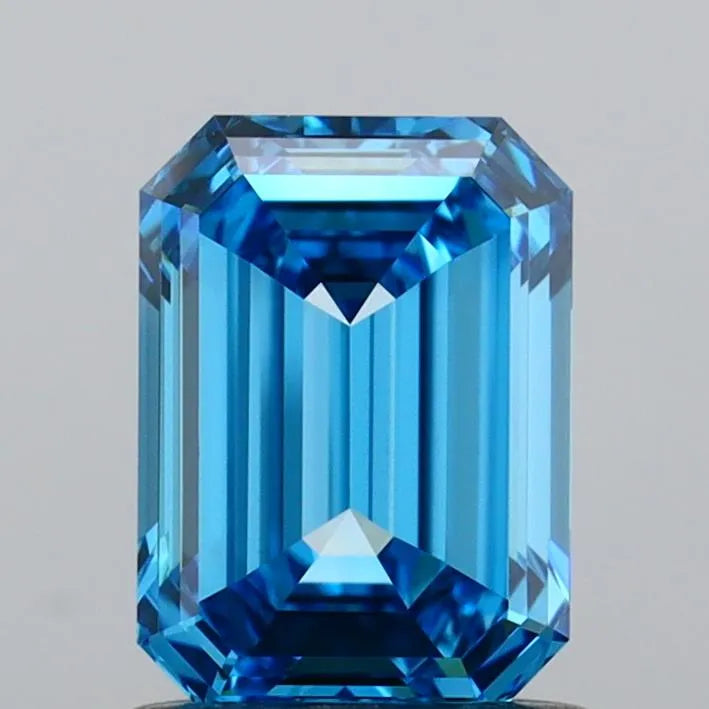 1.00ct Emerald Lab Grown Diamond (Colour Fancy Vivid Blue, Clarity VVS1, IGI Certified)
