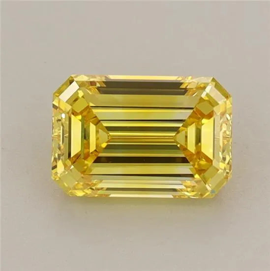 1.00ct Emerald Lab Grown Diamond (Colour Fancy Vivid Yellow, Clarity VVS2, IGI Certified)