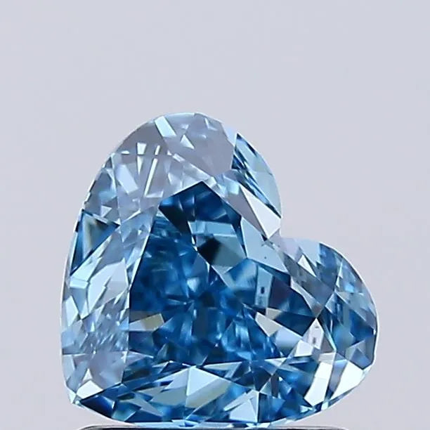 1.00ct Heart Lab Grown Diamond (Colour Fancy Vivid Blue, Clarity VS1, IGI Certified)