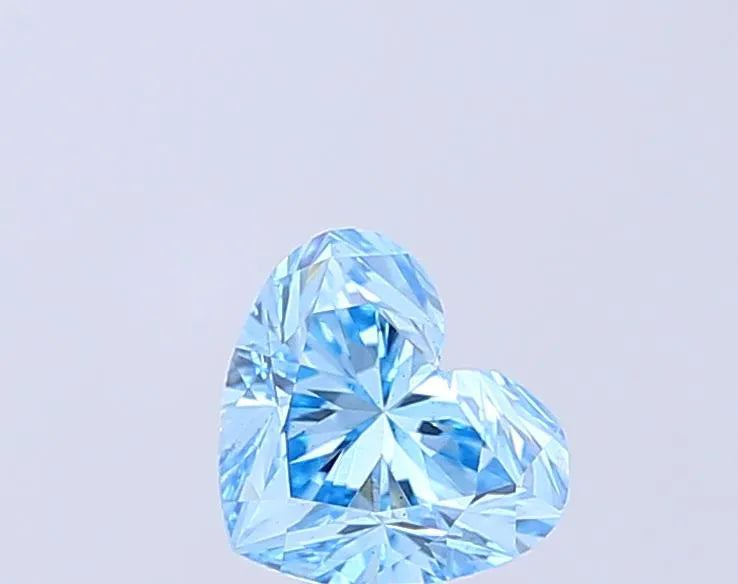 1.00ct Heart Lab Grown Diamond (Colour Fancy Vivid Blue, Clarity VS2, IGI Certified)