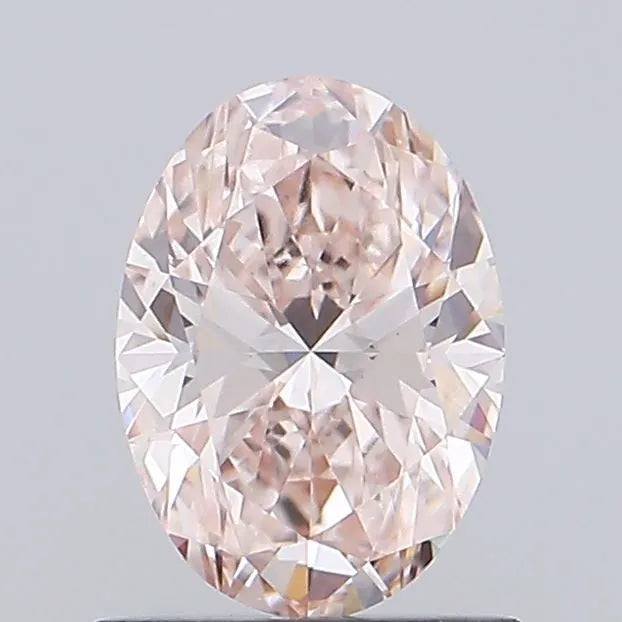 1.00ct Oval Lab Grown Diamond (Colour Fancy Light Brown Pink, Clarity VS1, IGI Certified)