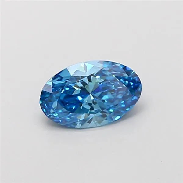 1.00ct Oval Lab Grown Diamond (Colour Fancy Vivid Blue, Clarity SI1, IGI Certified)