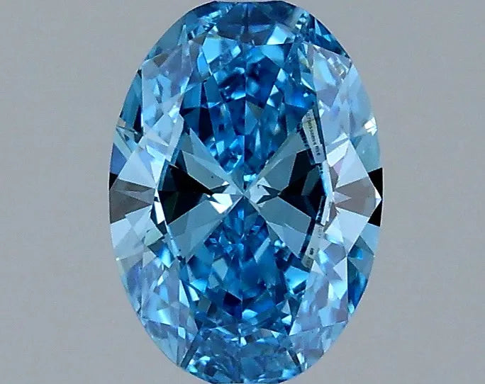 1.00ct Oval Lab Grown Diamond (Colour Fancy Vivid Blue, Clarity VS2, IGI Certified)