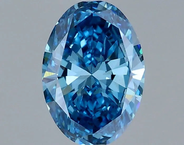 1.00ct Oval Lab Grown Diamond (Colour Fancy Vivid Blue, Clarity VS2, IGI Certified)