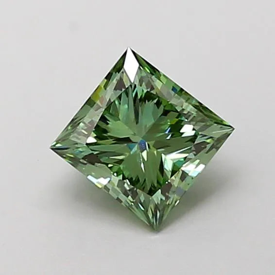 1.00ct Princess Lab Grown Diamond (Colour Fancy Vivid Green, Clarity VVS2, IGI Certified)