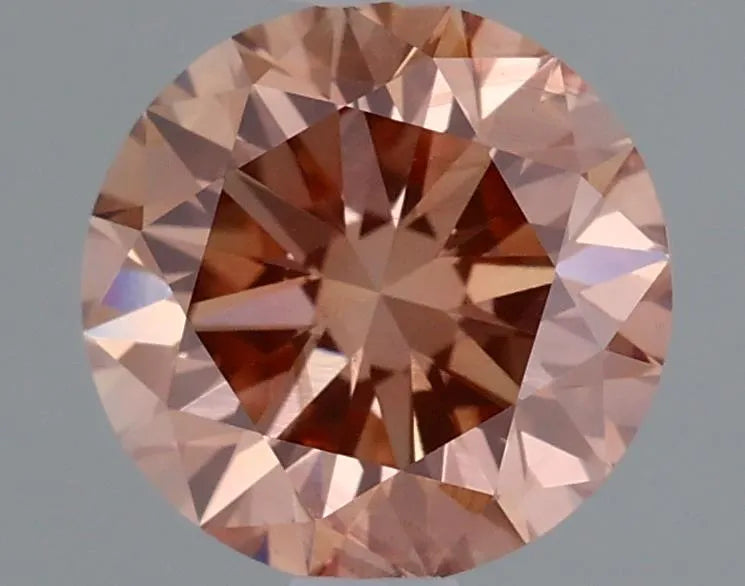 1.00ct Round Lab Grown Diamond (Colour Fancy Intense Brown Pink, Clarity VS1, Cut VG, IGI Certified)