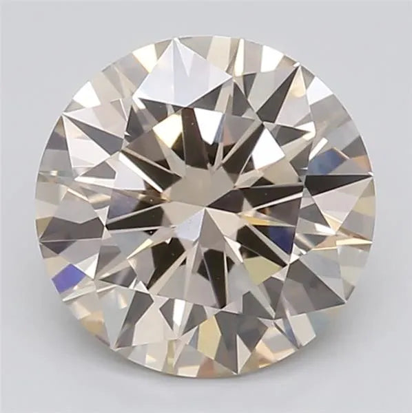 1.00ct Round Lab Grown Diamond (Colour Fancy Light Brown, Clarity VS1, Cut GD, GCAL Certified)