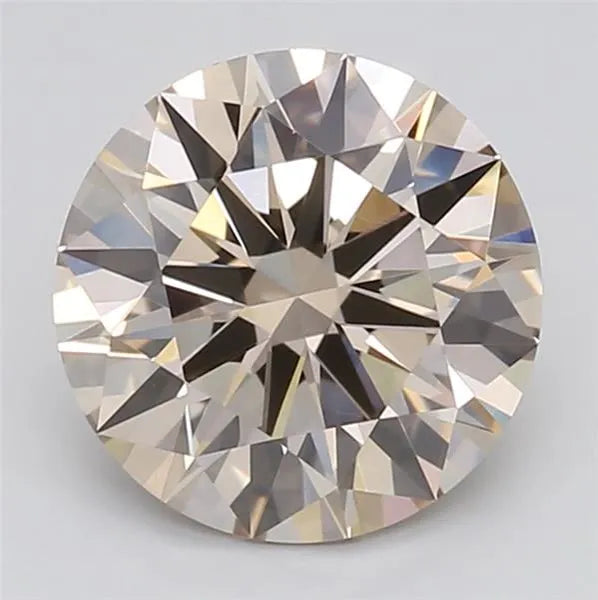 1.00ct Round Lab Grown Diamond (Colour Fancy Light Brown, Clarity VS1, Cut GD, GCAL Certified)