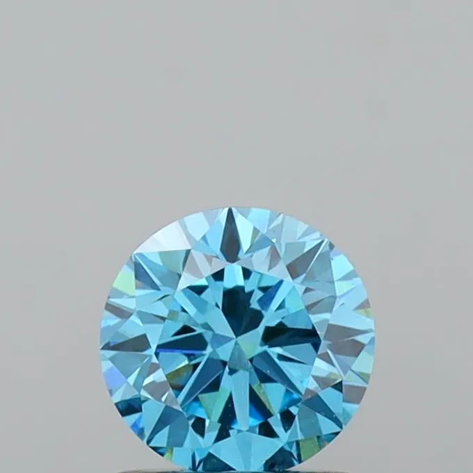 1.00ct Round Lab Grown Diamond (Colour Fancy Vivid Blue, Clarity VS2, Cut EX, IGI Certified)