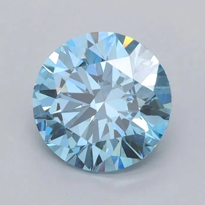 1.00ct Round Lab Grown Diamond (Colour Fancy Vivid Blue, Clarity VVS2, Cut EX, IGI Certified)