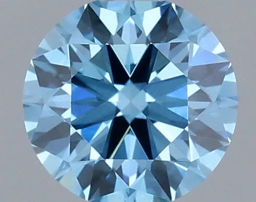 1.00ct Round Lab Grown Diamond (Colour Fancy Vivid Blue, Clarity VVS2, Cut EX, IGI Certified)