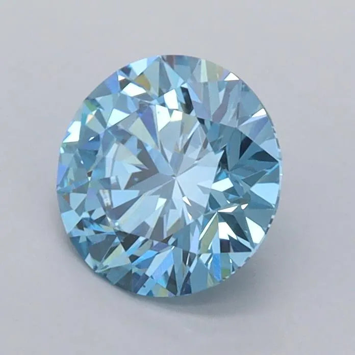 1.00ct Round Lab Grown Diamond (Colour Fancy Vivid Blue, Clarity VVS2, Cut ID, IGI Certified)