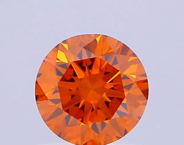 1.00ct Round Lab Grown Diamond (Colour Fancy Vivid Brownish Orange, Clarity VS2, Cut EX, IGI Certified)