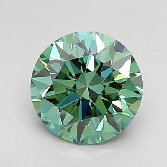 1.00ct Round Lab Grown Diamond (Colour Fancy Vivid Green, Clarity VS1, Cut ID, IGI Certified)