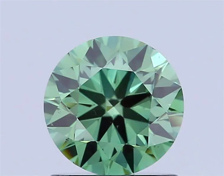 1.00ct Round Lab Grown Diamond (Colour Fancy Vivid Green, Clarity VS1, Cut ID, IGI Certified)