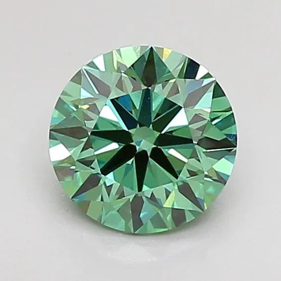 1.00ct Round Lab Grown Diamond (Colour Fancy Vivid Green, Clarity VVS2, Cut EX, IGI Certified)