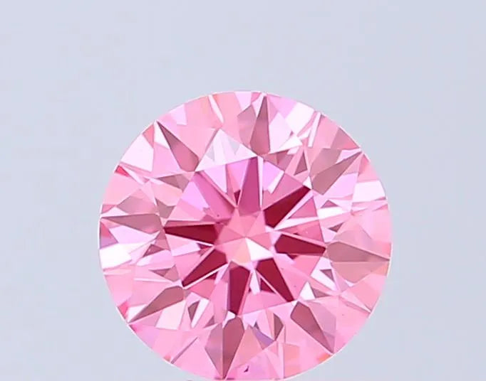 1.00ct Round Lab Grown Diamond (Colour Fancy Vivid Pink, Clarity VS1, Cut ID, IGI Certified)