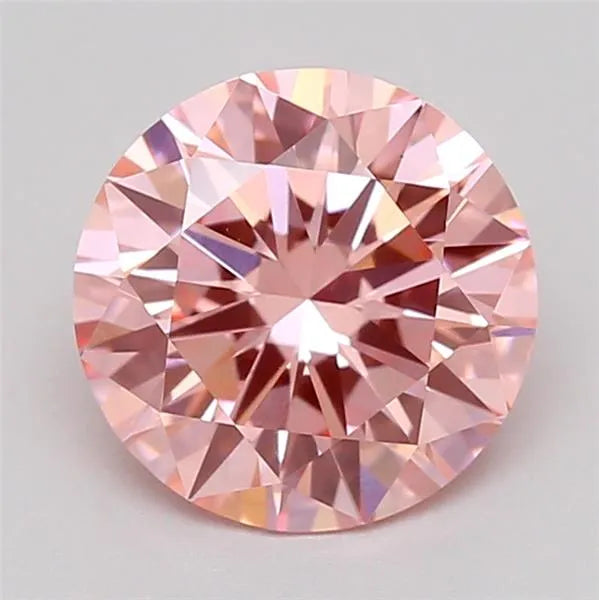 1.00ct Round Lab Grown Diamond (Colour Fancy Vivid Pink, Clarity VS1, Cut ID, IGI Certified)