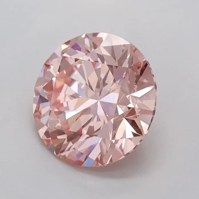 1.00ct Round Lab Grown Diamond (Colour Fancy Vivid Pink, Clarity VVS1, Cut ID, IGI Certified)