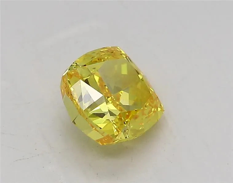 1.01ct Cushion modified Lab Grown Diamond (Colour Fancy Vivid Yellow, Clarity VVS1, IGI Certified)