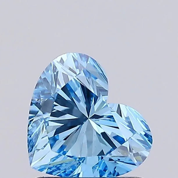 1.01ct Heart Lab Grown Diamond (Colour Fancy Vivid Blue, Clarity VS2, IGI Certified)
