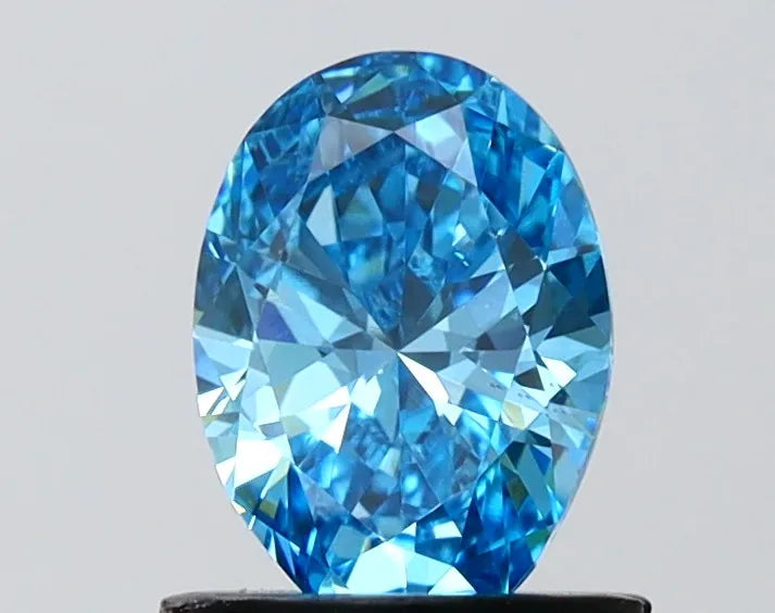 1.01ct Oval Lab Grown Diamond (Colour Fancy Vivid Blue, Clarity VS1, IGI Certified)