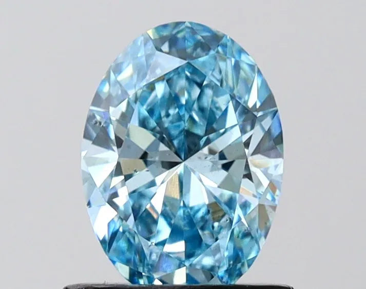 1.01ct Oval Lab Grown Diamond (Colour Fancy Vivid Blue, Clarity VS2, IGI Certified)