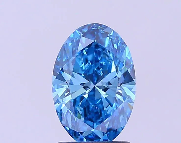 1.01ct Oval Lab Grown Diamond (Colour Fancy Vivid Blue, Clarity VS2, IGI Certified)