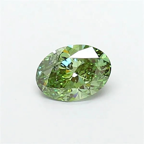 1.01ct Oval Lab Grown Diamond (Colour Fancy Vivid Green, Clarity SI2, IGI Certified)
