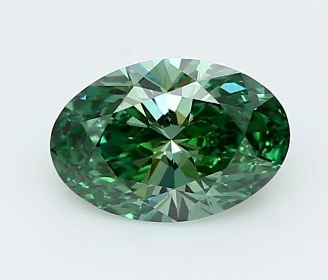 1.01ct Oval Lab Grown Diamond (Colour Fancy Vivid Green, Clarity VVS2, IGI Certified)
