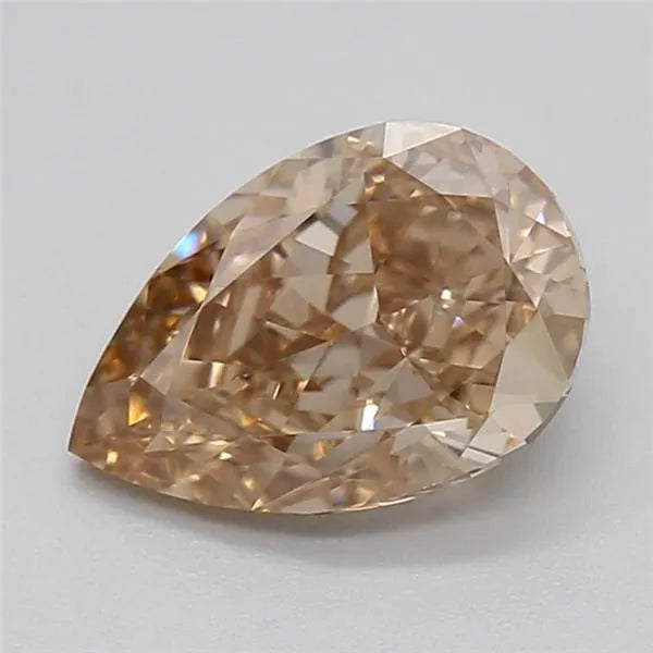 1.01ct Pear Lab Grown Diamond (Colour Fancy Light Brown, Clarity VVS2, IGI Certified)