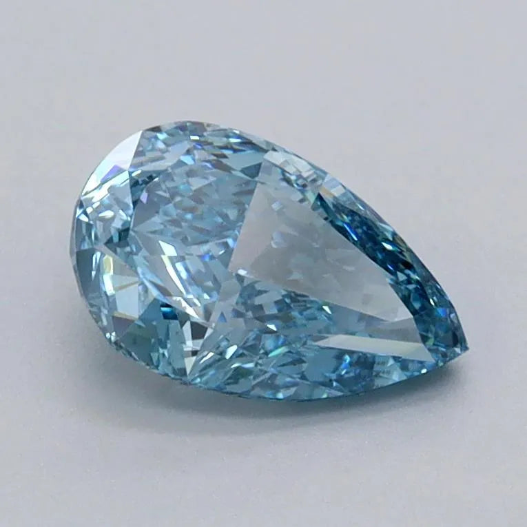 1.01ct Pear Lab Grown Diamond (Colour Fancy Vivid Blue, Clarity VVS2, IGI Certified)