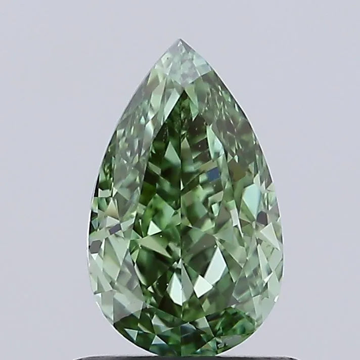 1.01ct Pear Lab Grown Diamond (Colour Fancy Vivid Green, Clarity VVS2, IGI Certified)