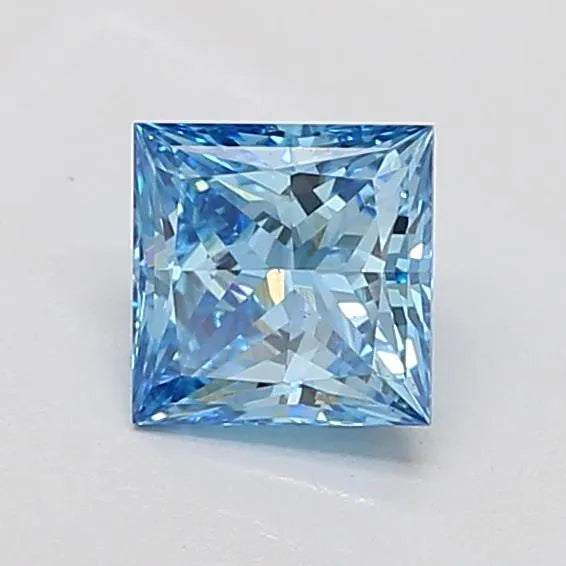 1.01ct Princess Lab Grown Diamond (Colour Fancy Vivid Blue, Clarity VS2, IGI Certified)