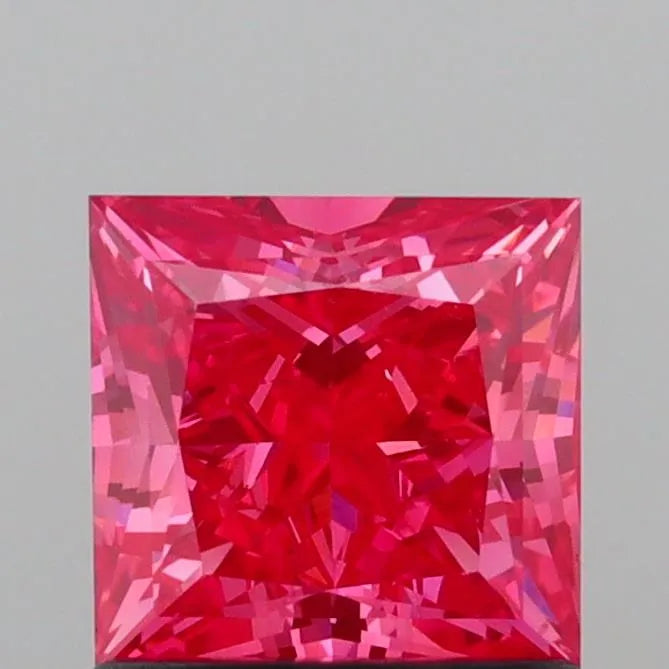 1.01ct Princess Lab Grown Diamond (Colour Fancy Vivid Pink, Clarity VS2, IGI Certified)