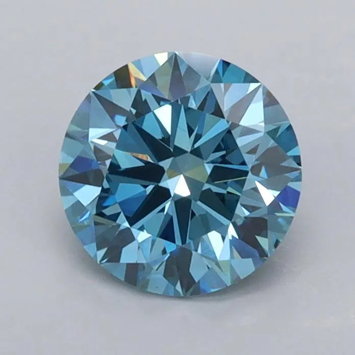 1.01ct Round Lab Grown Diamond (Colour Fancy Vivid Blue, Clarity VVS2, Cut ID, IGI Certified)